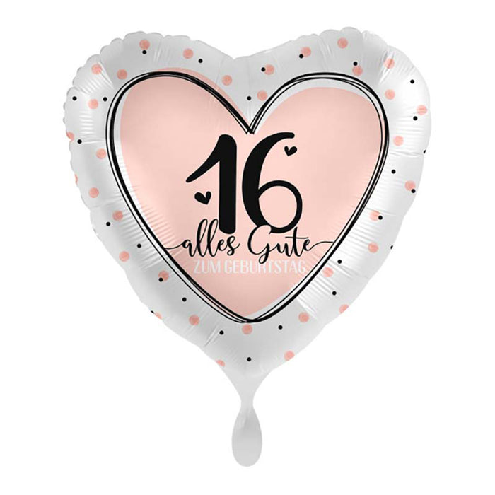 ABC18 Herz Folienballon Alles Gute zum Geburtstag #16 | Ø 43 cm