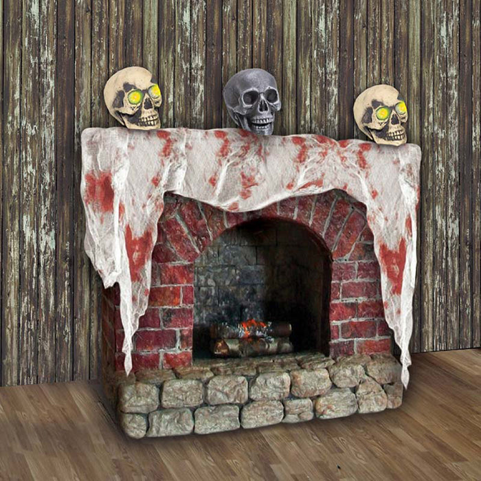 Halloween Stofftuch Blutig 60 x 450 cm Gruselige Deko für Horrorpartys, Spukhäuser & Outdoor Blutflecken & zerrissene Optik