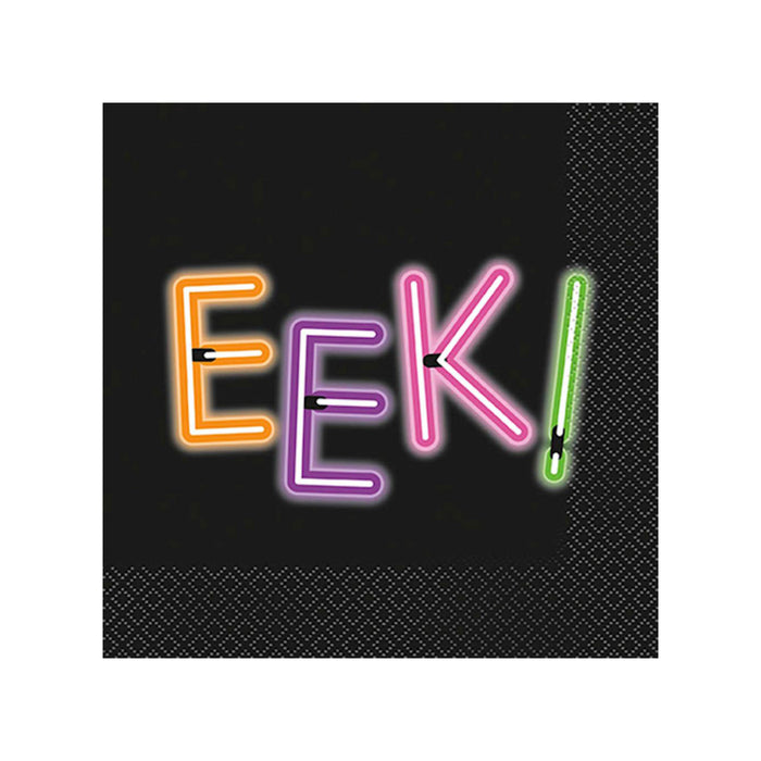 Servietten Neon Spinne EEK! 16Stk./33cm