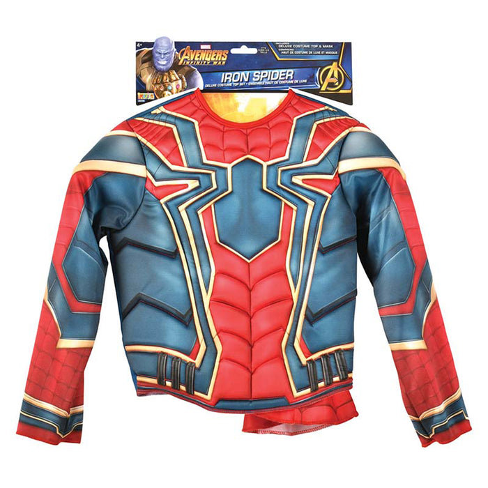 Marvel Avengers Iron Spider Kinderkostüm Deluxe  Oberteil & Maske  Größe 48 Jahre  Offiziell lizenziert