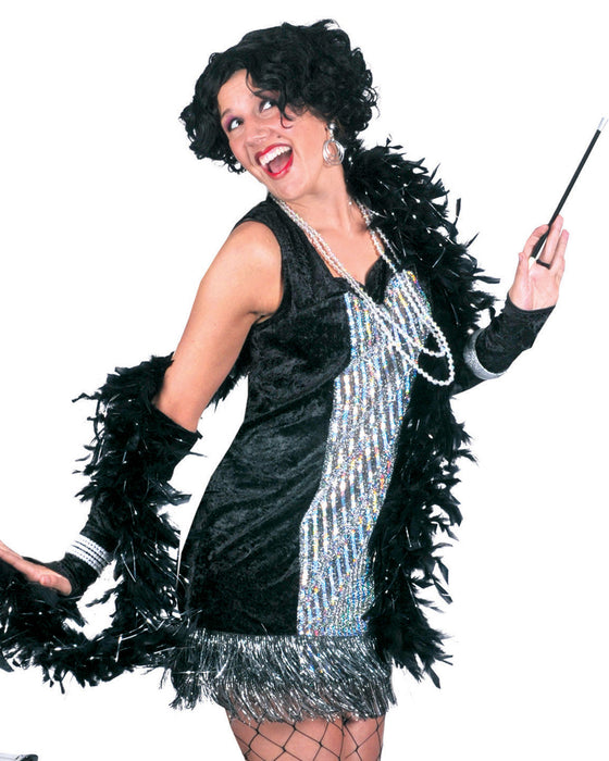 Charleston Kostüm Kleid "Dancing Queen" | Schwarz Silber