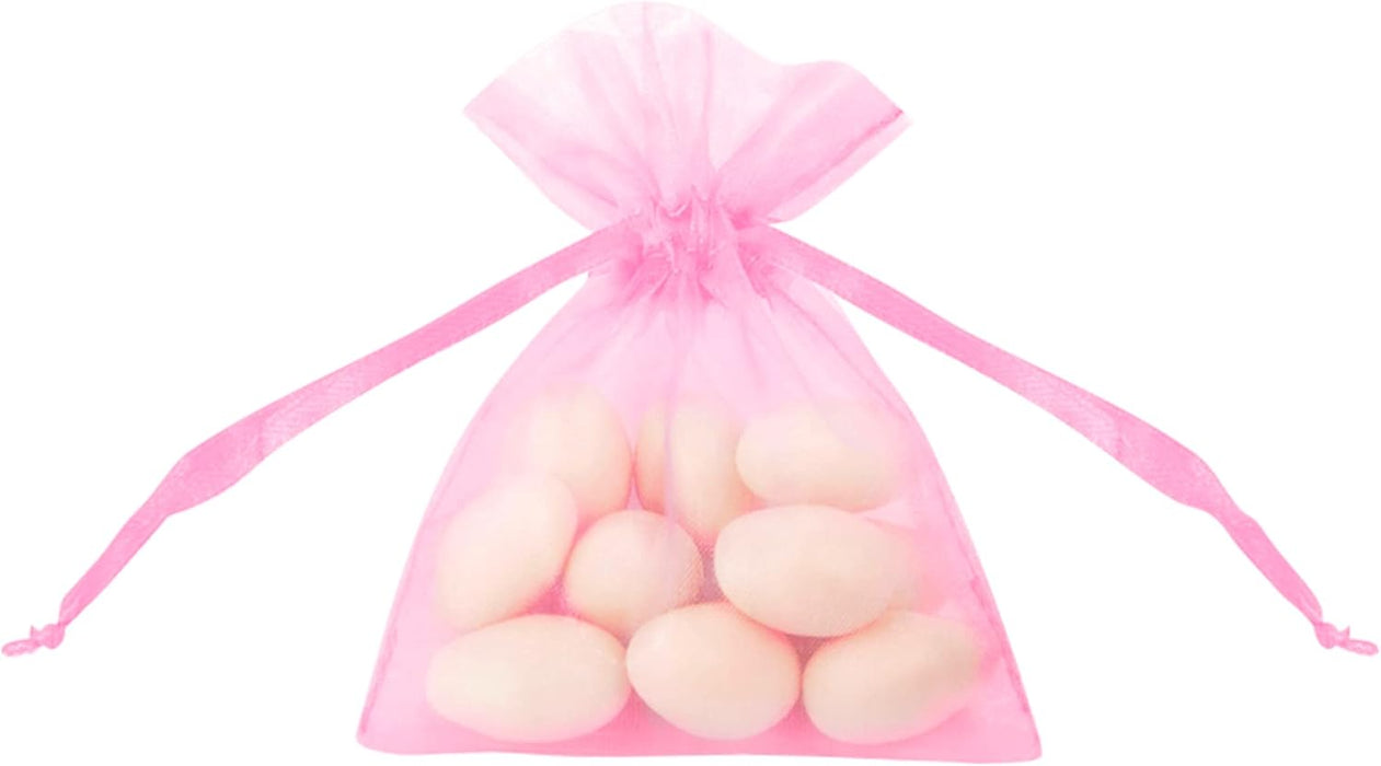 Organzasäckchen mit Satinband, 20Stück, Pink | 7,5x10cm