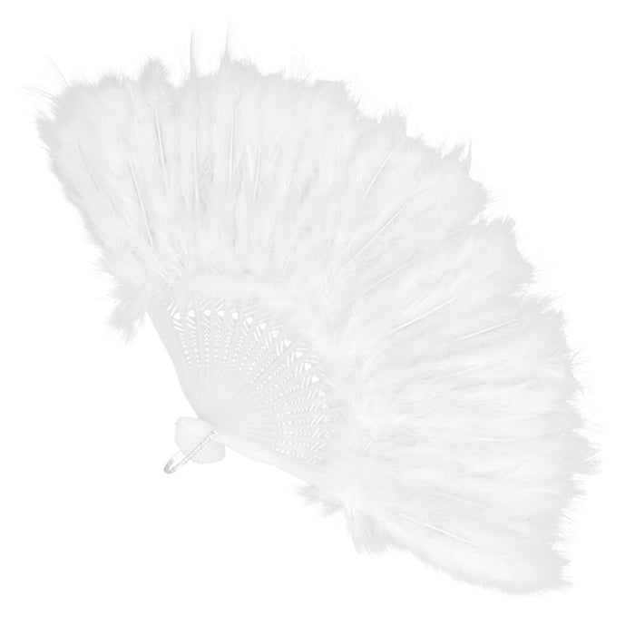 Handfächer Flapper 23 cm - Weiß