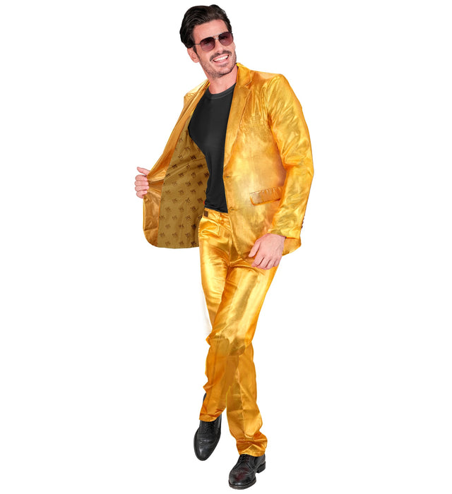 Designer Anzug "Mr. Gold" 2-tlg. | Gold - Herren Kostüm