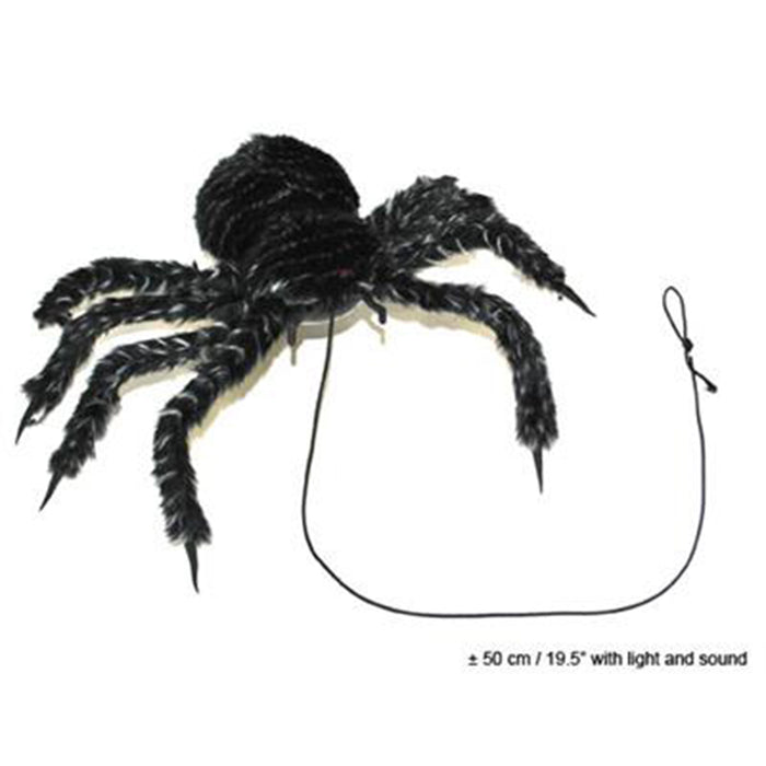 "Spinne an der Leine" Animiert - 48 cm | Schwarz