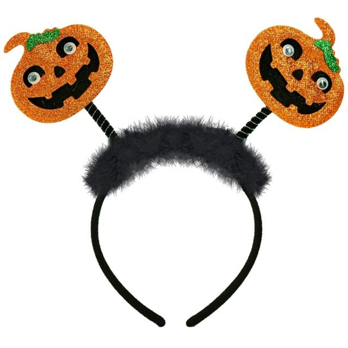 Halloween "Haarreif Kürbis" | Schwarz/Orange