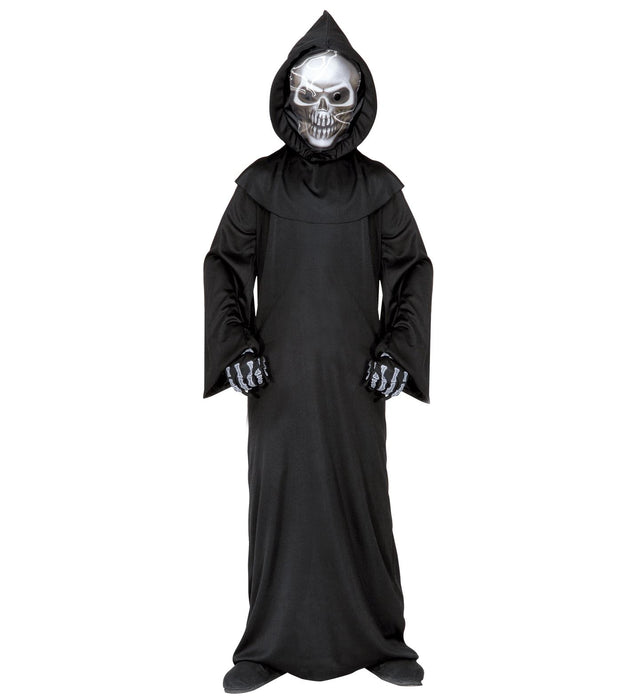 Kinderkostüm "Sensenmann mit holografischer Totenkopfmaske" | Horror Halloween