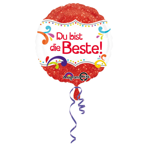 ABC18 Folienballon "Du bist die Beste!" | Ø 43 cm