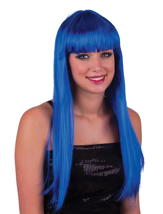 Damen Langhaar Perücke "Alexis" mit Pony - 57643 | Blau