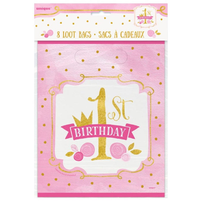 Geschenktüte PVC 18x22cm/8St. 1.st HB Pink/Gold