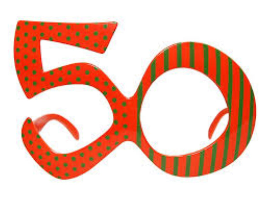 Brille 50 rot/grün