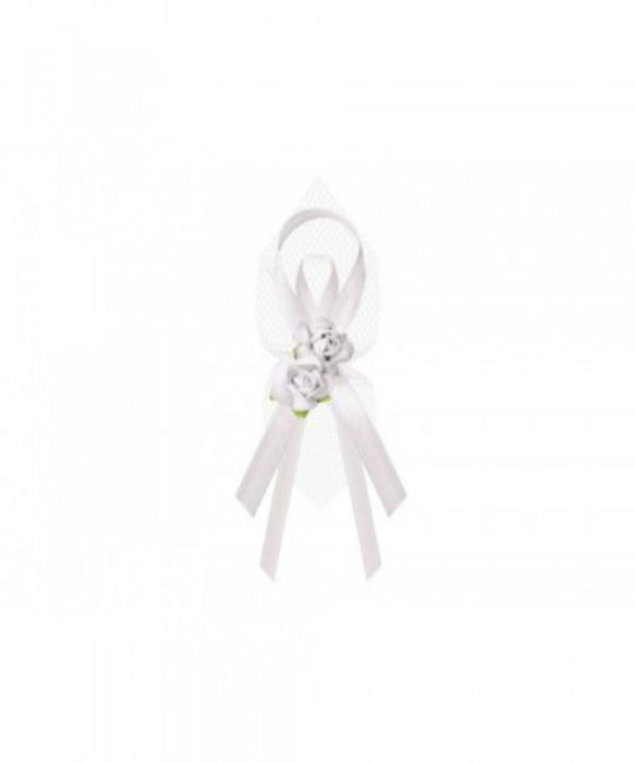 Ordensband Hochzeit mit Rosen 11cm/6St. weiß