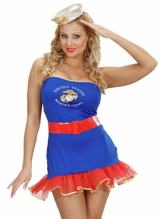 Navy Matrosin Kostüm für Damen | Kleid und Hut