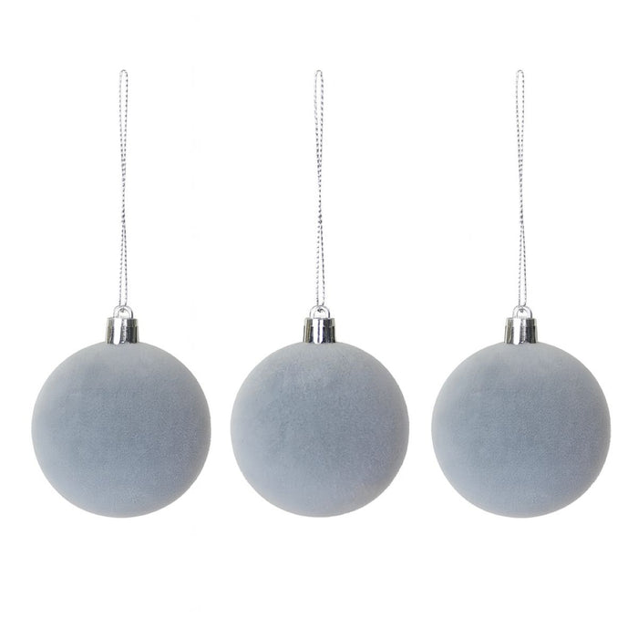 Deko-Samtkugeln | Grau | 3er Set | Ø 6 cm |  60805