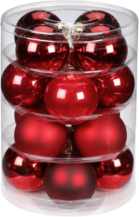 Weihnachtskugeln 7,5 cm | 16 Stück | Ruby-Red Rot Mix | Kunststoff bruchsicher | Glänzend & matt | Christbaumkugeln für WeihnachtsdekoInge-Glas Weihnachtskugeln 7,5 cm | 16 Stück | Ruby-Red Rot Mix | Kunststoff bruchsicher | Glänzend, matt & glitzernd | W