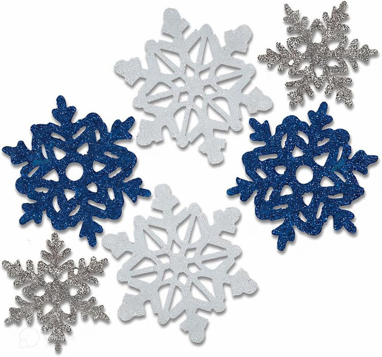 CutOut Weihnachten Schneeflocke Glitzer 6Stk.