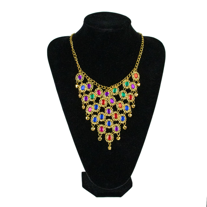 Goldene Strass Halskette "Orient" | Mehrfarbig