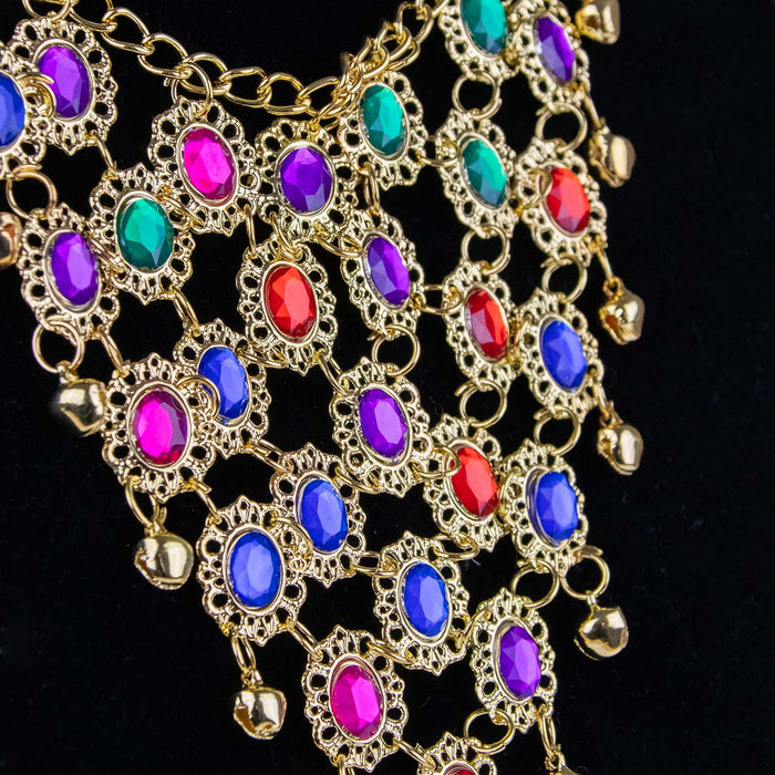 Goldene Strass Halskette "Orient" | Mehrfarbig