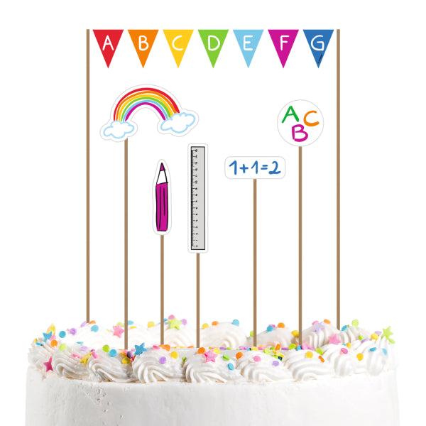Kuchen Dekoration Schulstart | Caketopper - 15 x 20 cm