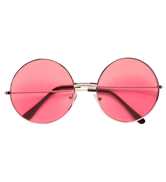 "Hippie" Partybrille XL - Rund | Pink