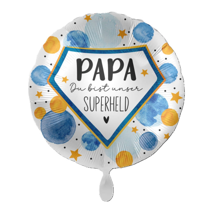 ABC18 Folienballon "Papa du bist unser Superheld" Rund Ø43cm