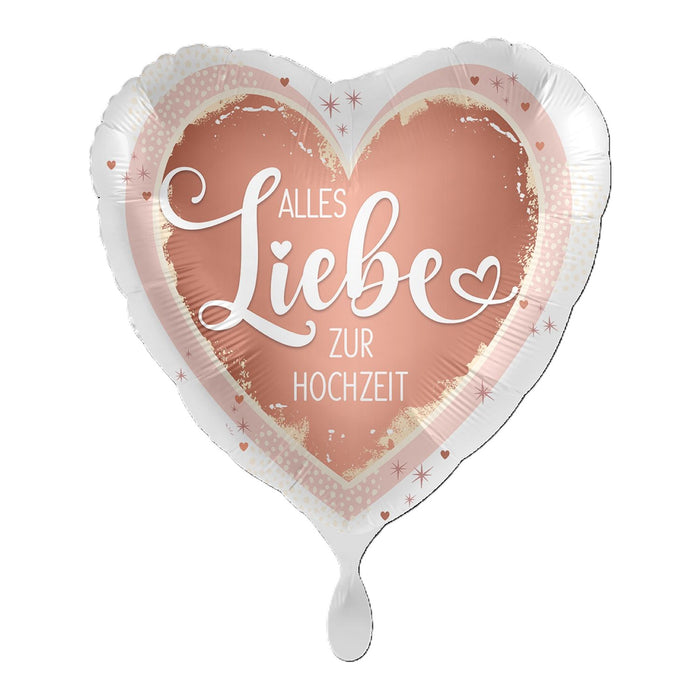 ABC18 Herz Folienballon "Alles Liebe zur Hochzeit" | Ø 43 cm