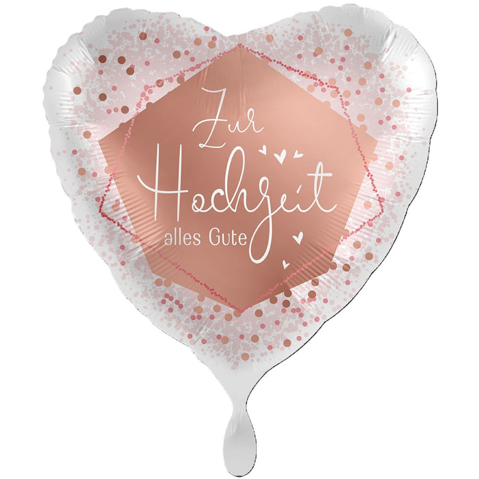 ABC Folienballon XXL "Zur Hochzeit alles Gute" Herz Ø71cm