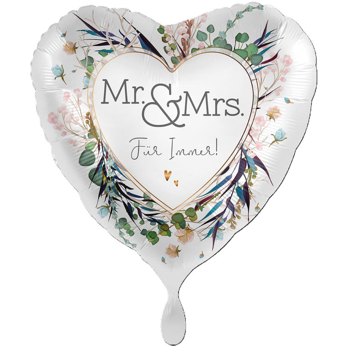 ABC Folienballon XXL "Mr. & Mrs. Für Immer!" Herz Ø71cm