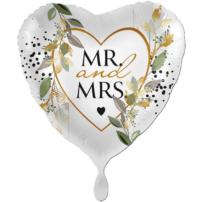 ABC Folienballon XXL "Mr. and Mrs." Herz Ø71cm