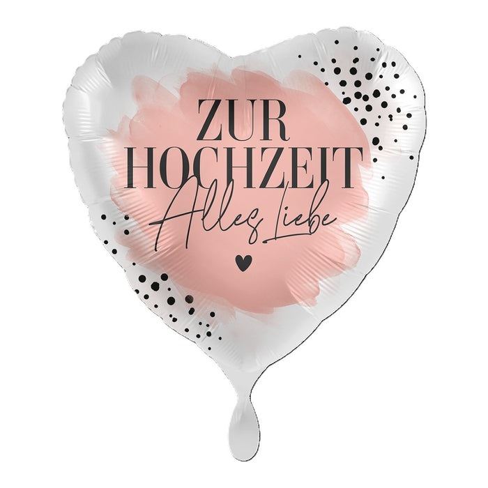ABC18 Herz Folienballon "Zur Hochzeit Alles Liebe" | Ø 43 cm