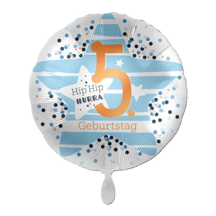 ABC18 Folienballon Hip Hip Hurra #5 | Ø 43 cm