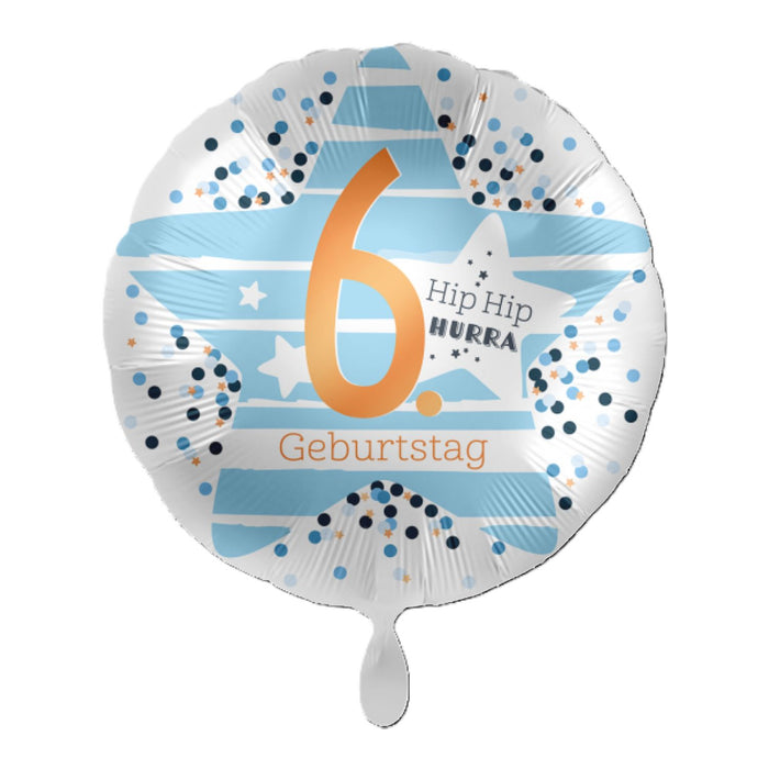 ABC18 Folienballon Hip Hip Hurra #6 | Ø 43 cm