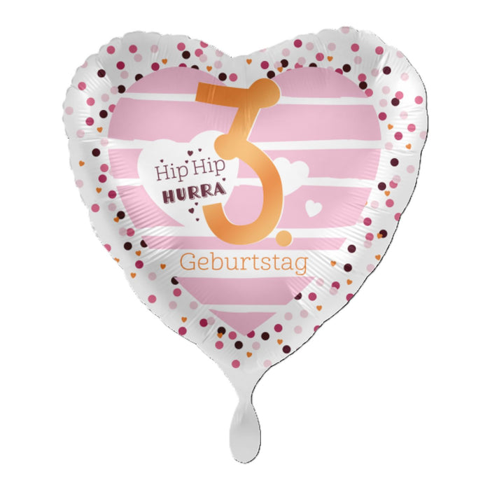 ABC18 Herz Folienballon Hip Hip Hurra #3 | Ø 43 cm