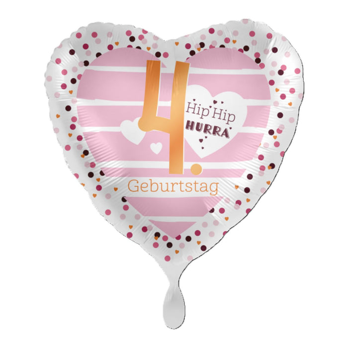 ABC18 Herz Folienballon Hip Hip Hurra #4 | Ø 43 cm