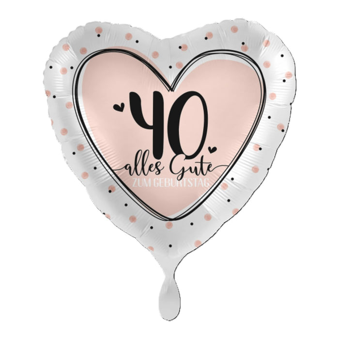 ABC18 Herz Folienballon Alles Gute zum Geburtstag #40 | Ø 43 cm
