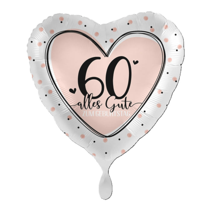 ABC18 Herz Folienballon Alles Gute zum Geburtstag #60 | Ø 43 cm