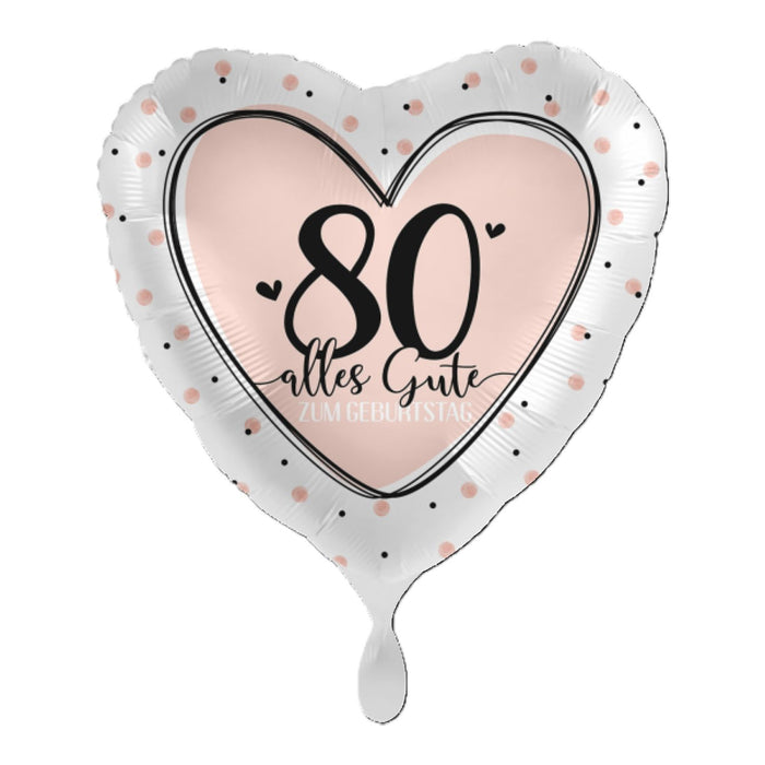 ABC18 Herz Folienballon Alles Gute zum Geburtstag #80 | Ø 43 cm