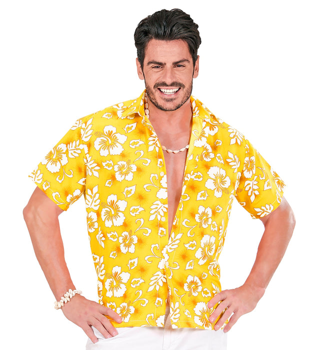 Hawaii Hemd "Flowers" für Herren | Gelb