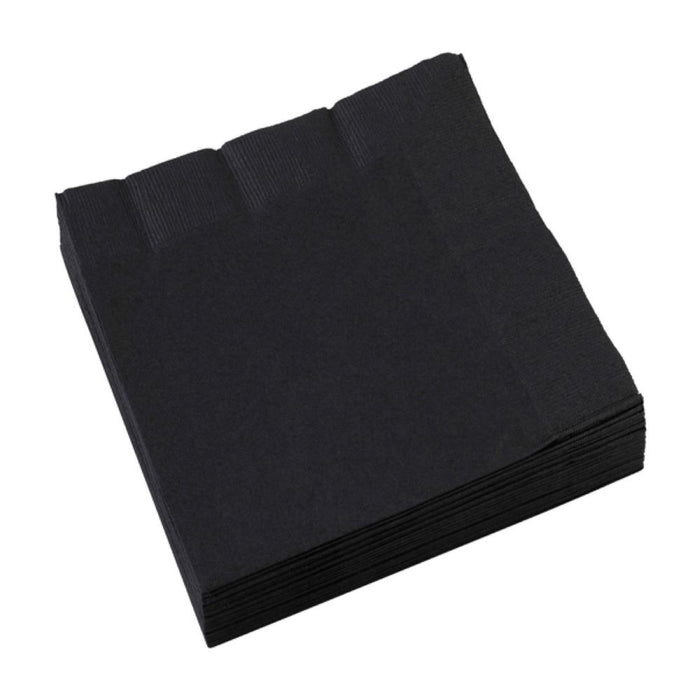 20 Servietten Unifarben 33 x 33 cm | Schwarz
