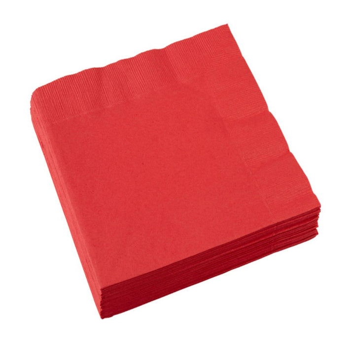 20 Papier Servietten 33 x 33 cm | Apfelrot