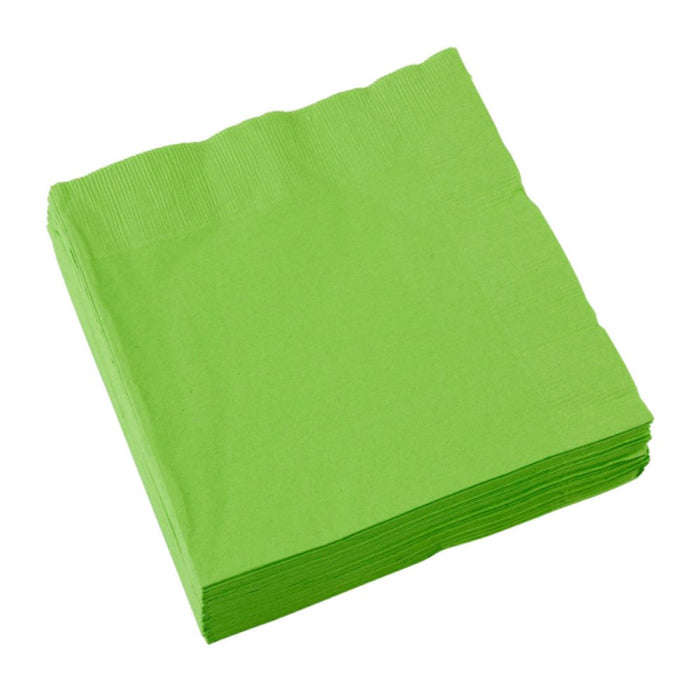 20 Servietten Unifarben 33 x 33 cm | Kiwi