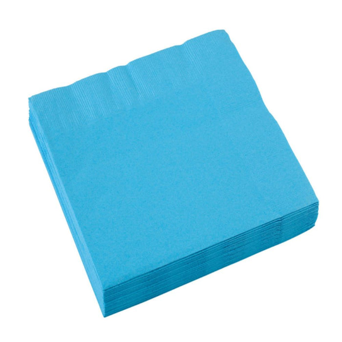 20 Servietten Unifarben 33 x 33 cm | Azurblau