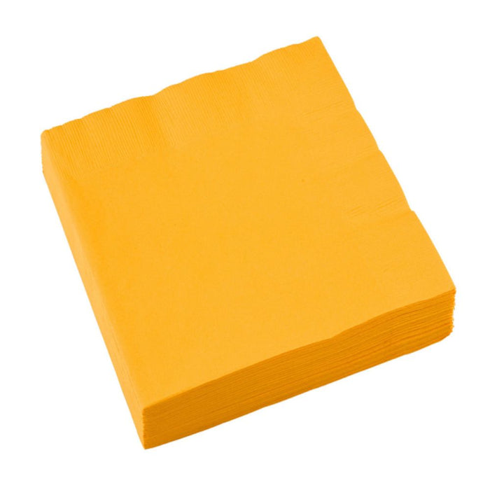 20 Papier Servietten 33 x 33 cm | Sonnengelb