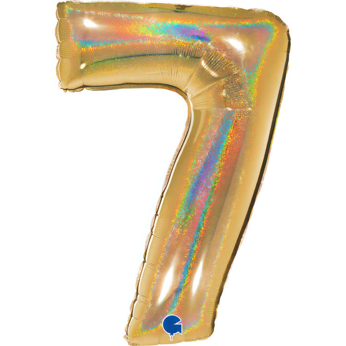 Riesenzahl Folienballon 40"/102cm | Holo Gold5 #7