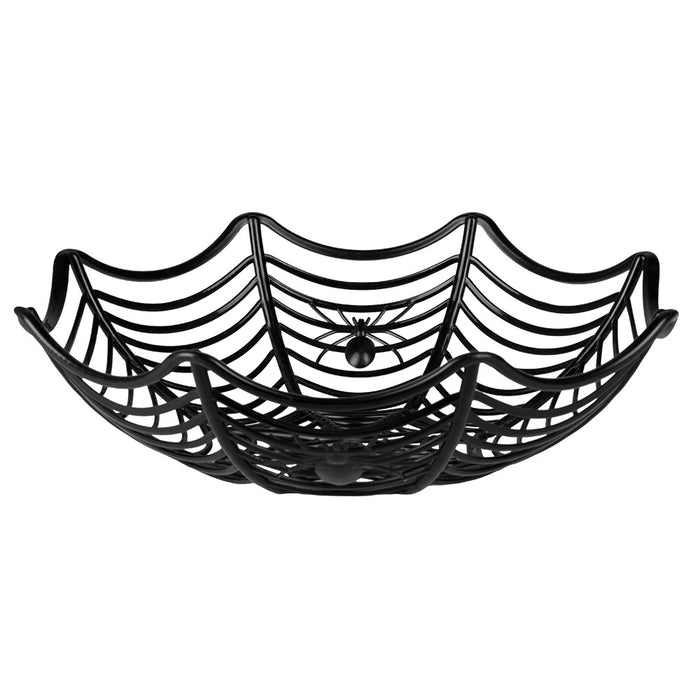 Spinnennetz Schale Halloween Dekoration | Schwarz 27cm