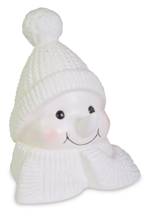 LED Schneemann Gesicht aus Porzellan | Weiß | 11,5×14,5 cm | 74911
