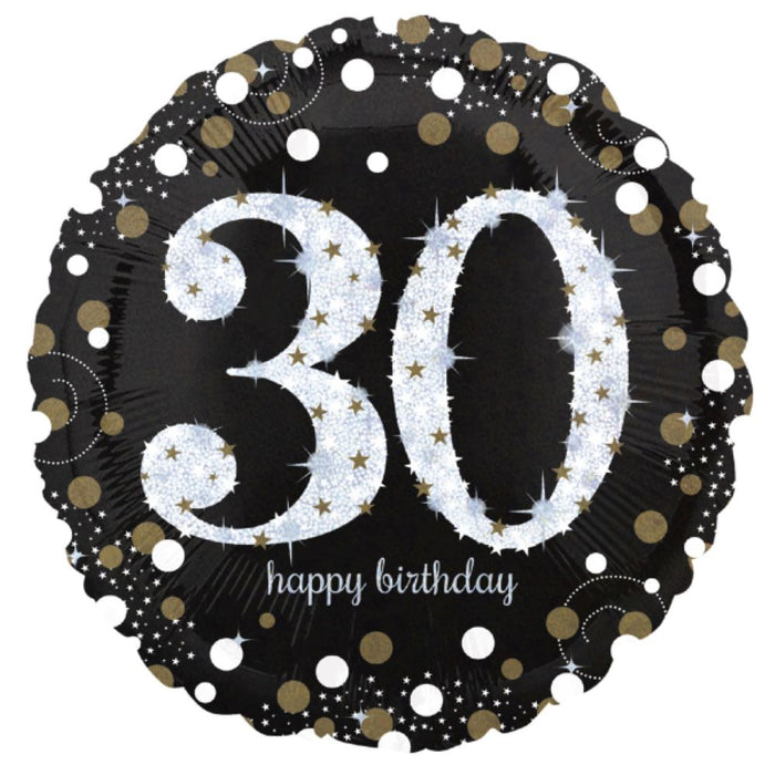 ABC18 Folienballon "Sparkling Gold" | Ø43cm #30