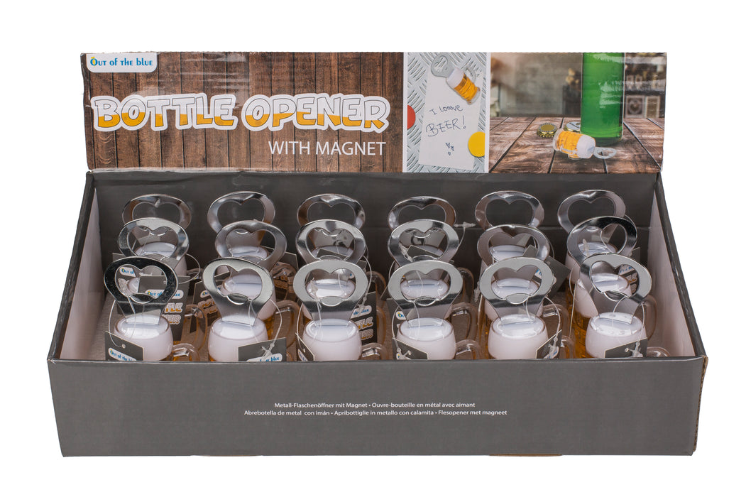 Metall Flaschenöffner "Bierglas mit Magnet"