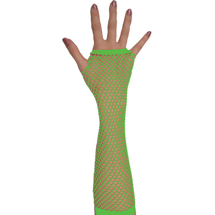 Lange Fingerlose Netzhandschuhe "New York" | Neon Grün