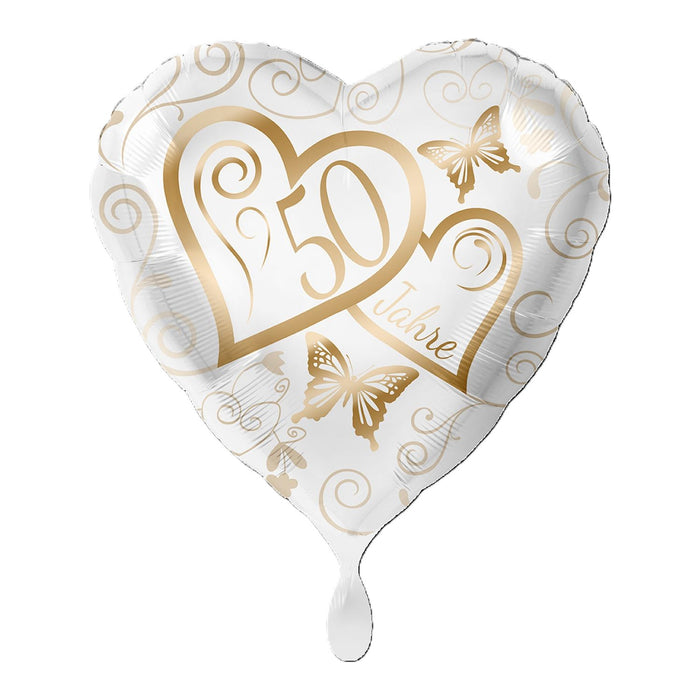 ABC18 Herz Folienballon "50 Jahre" | Ø 43 cm